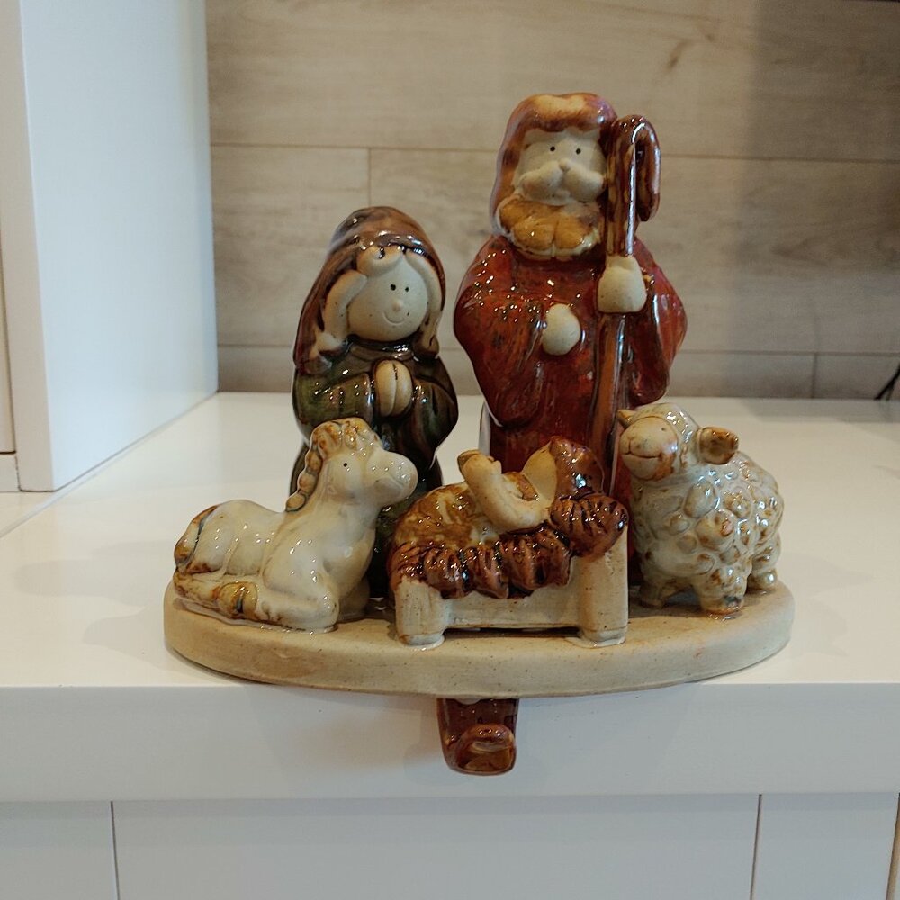Nativity Scene Mantle/Shelf Stocking Hanger